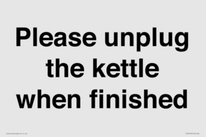 Please unplug the kettle when finished